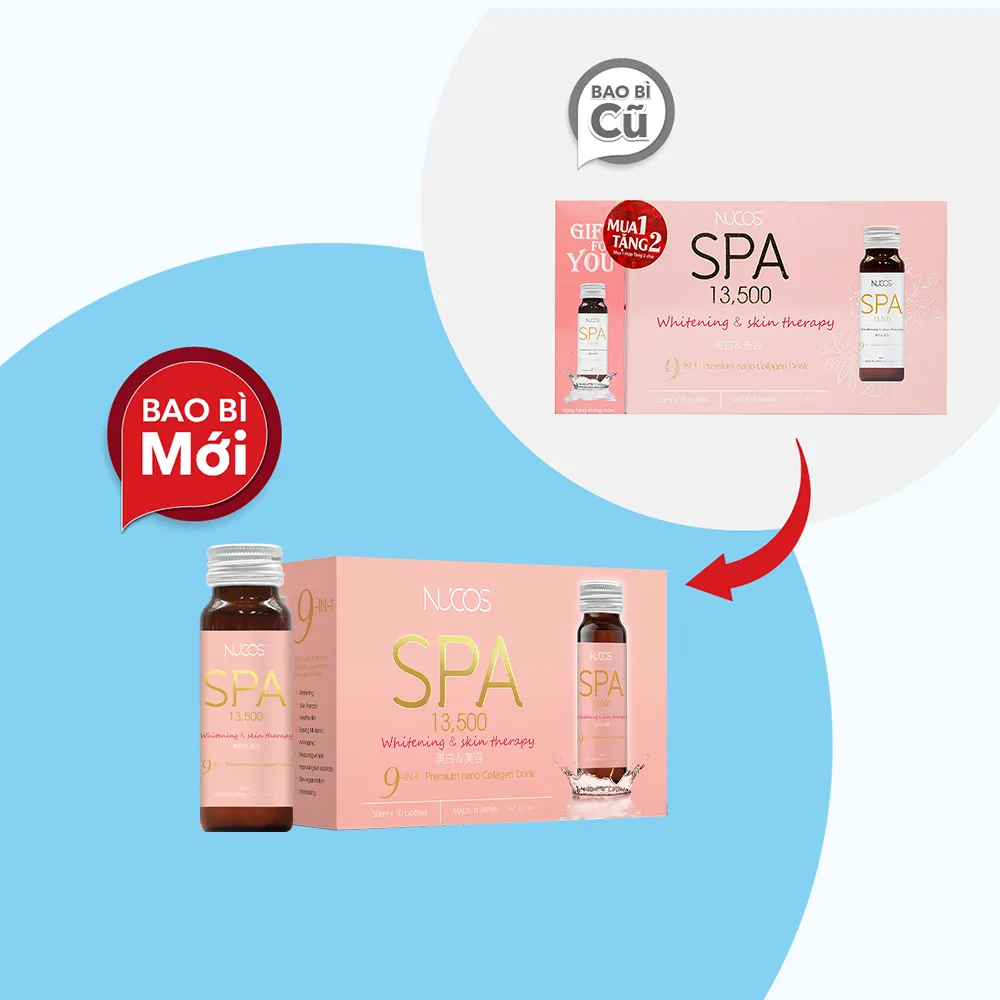 Nước uống collagen Nucos Spa 13.500 (hộp 10 chai) chống lão hóa, làm sáng da 4