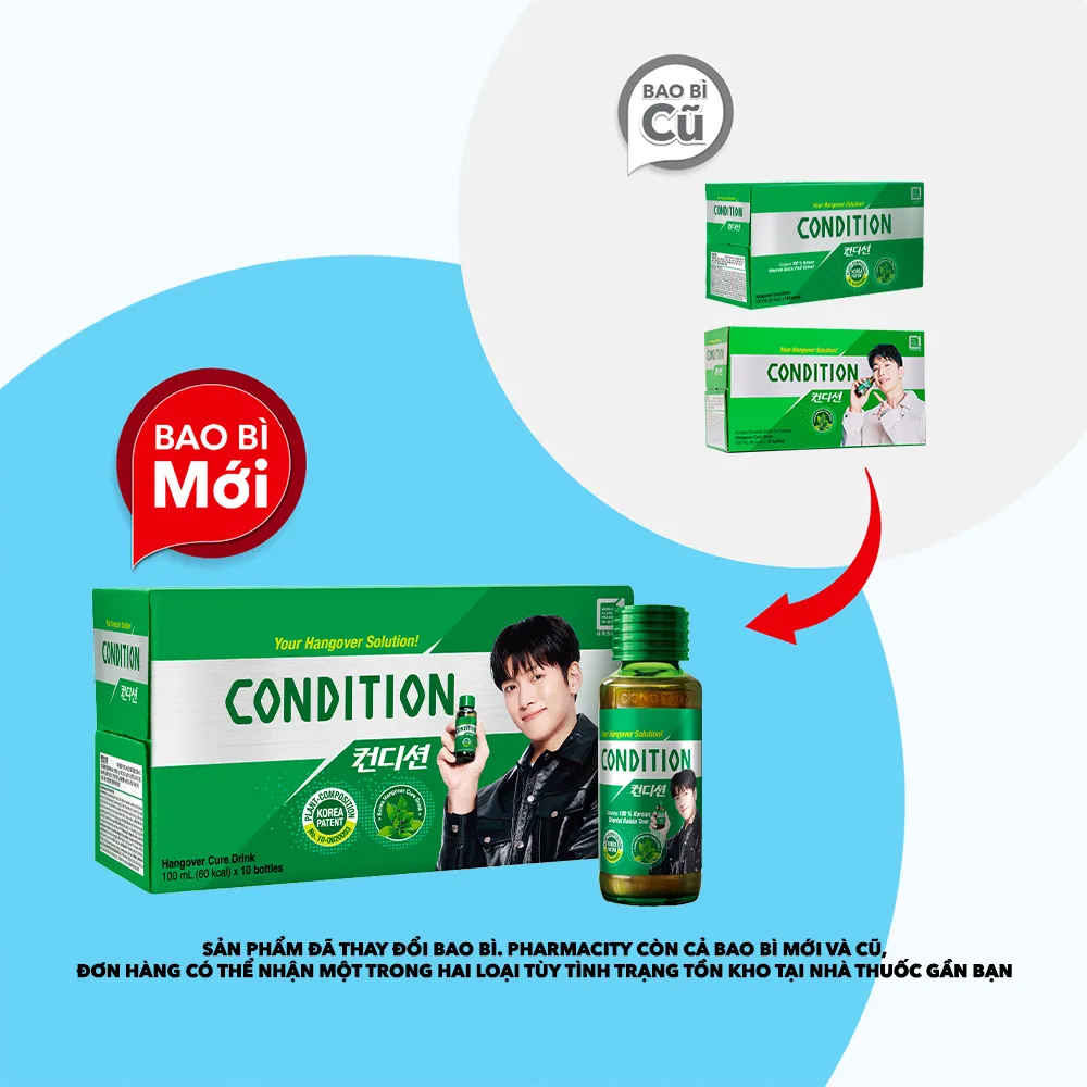 Nước uống Condition hỗ trợ giải độc gan, giảm tác hại rượu bia (10 chai x 100ml) 4
