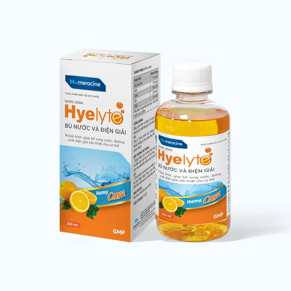Nước uống Gia Nguyễn Hyelyte vị cam 250ml bổ sung điện giải, giải khát cơ thể