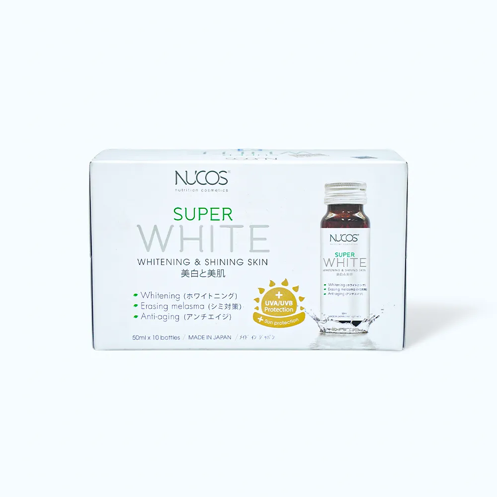 Nước uống Nucos Super White (Hộp 10 chai) giúp làm sáng da và giảm nám 2