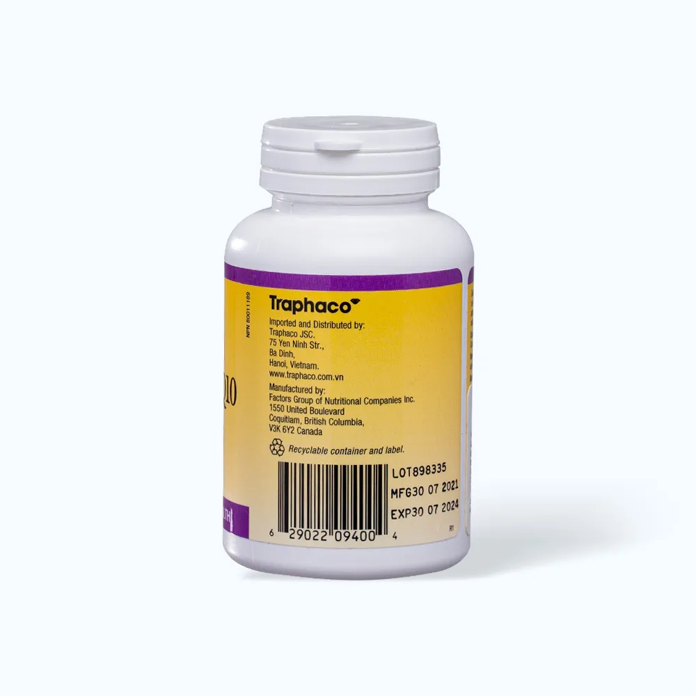 Natural Factors Coenzyme Q10 (Hộp 60 viên) giúp hỗ trợ sức khỏe tim mạch 2