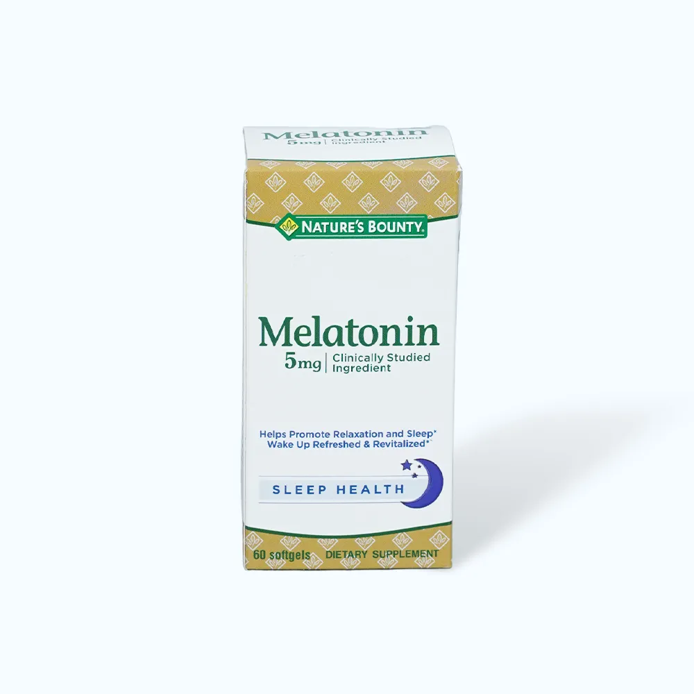 Nature's Bounty Melatonin 5mg giúp hỗ trợ giấc ngủ ngon (Hộp 60 viên)