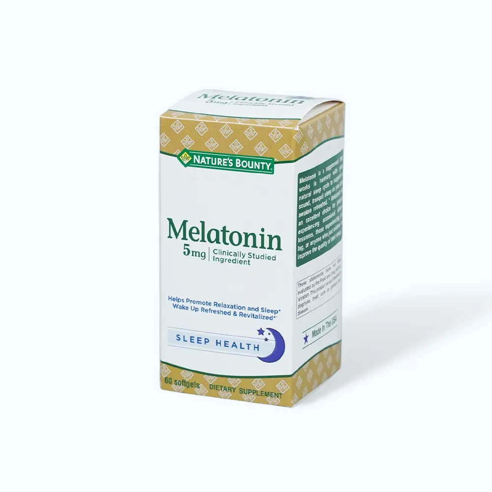 Nature's Bounty Melatonin 5mg giúp hỗ trợ giấc ngủ ngon (Hộp 60 viên) 3