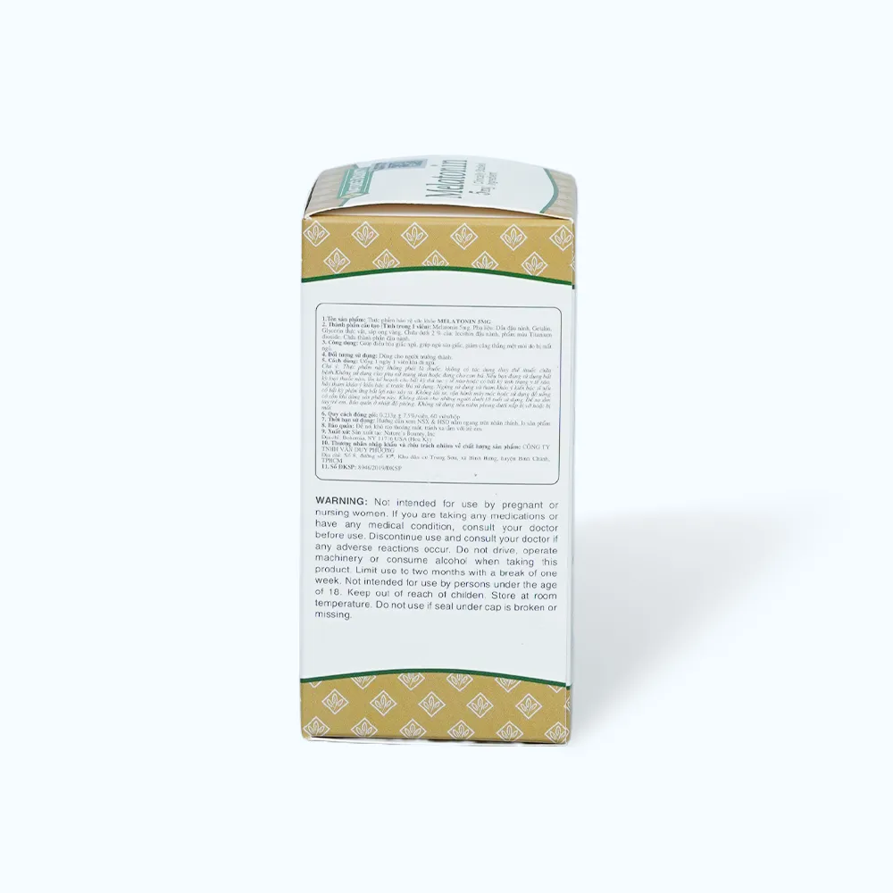 Nature's Bounty Melatonin 5mg giúp hỗ trợ giấc ngủ ngon (Hộp 60 viên) 5