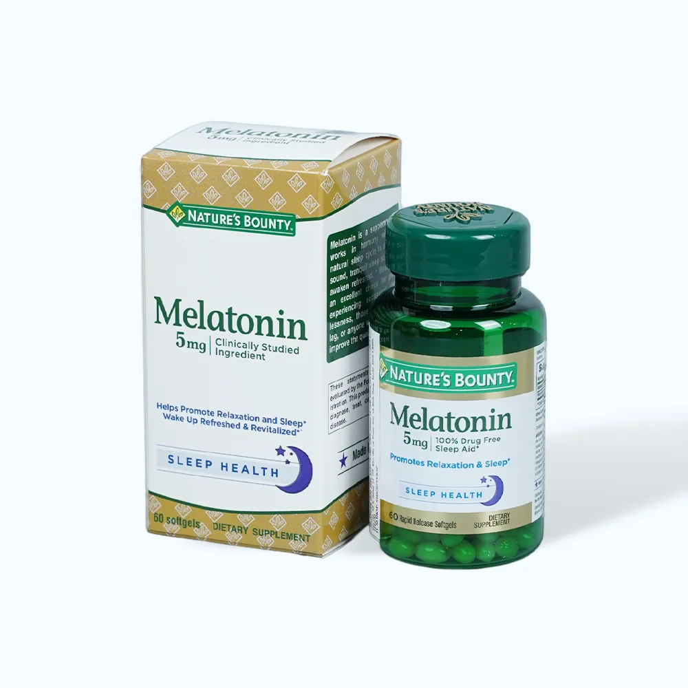 Nature's Bounty Melatonin 5mg giúp hỗ trợ giấc ngủ ngon (Hộp 60 viên) 6