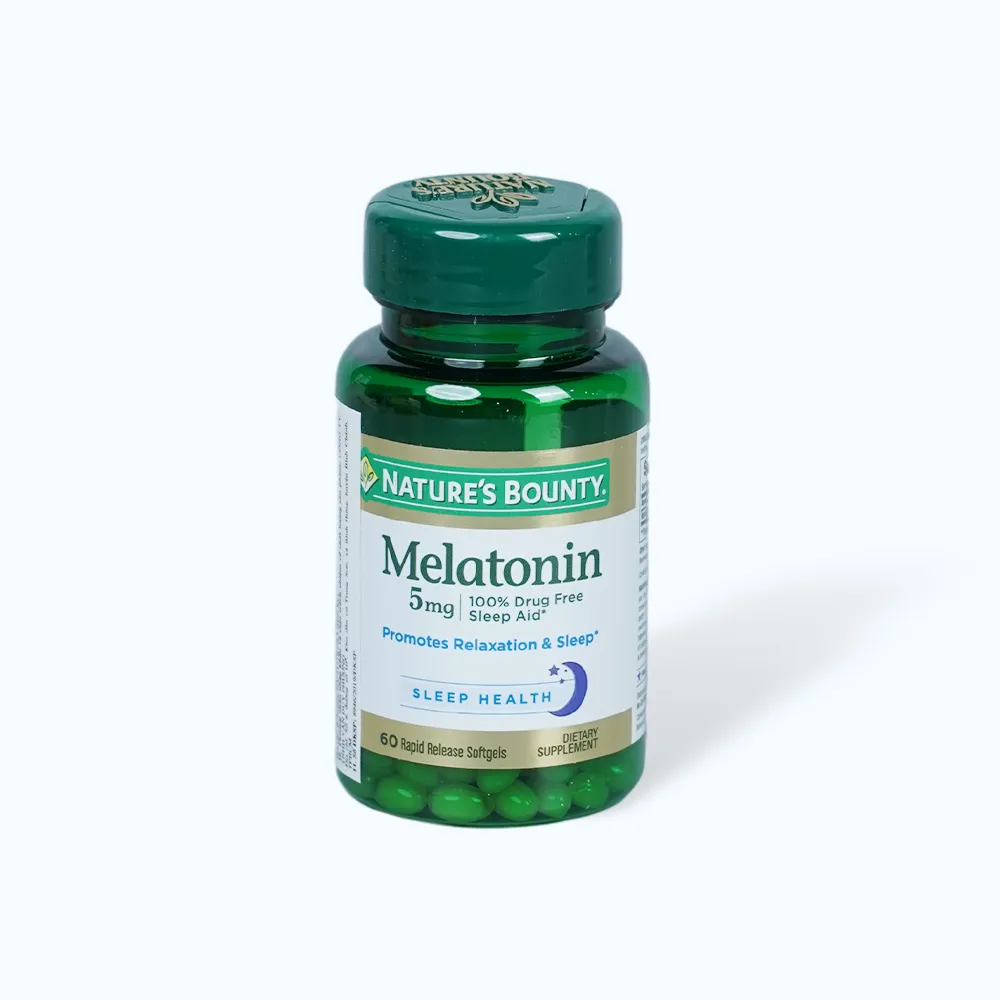 Nature's Bounty Melatonin 5mg giúp hỗ trợ giấc ngủ ngon (Hộp 60 viên) 7
