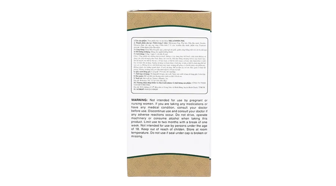 Nature's Bounty Melatonin 5mg hỗ trợ giúp ngủ sâu giấc, điều hòa giấc ngủ hộp 60 viên 5