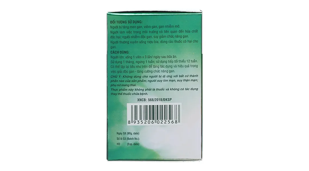 Naturenz hỗ trợ bổ gan, mát gan, nhuận tràng lọ 100 Viên 4