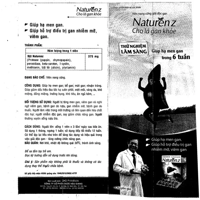 Naturenz hỗ trợ bổ gan, mát gan, nhuận tràng lọ 100 Viên 8