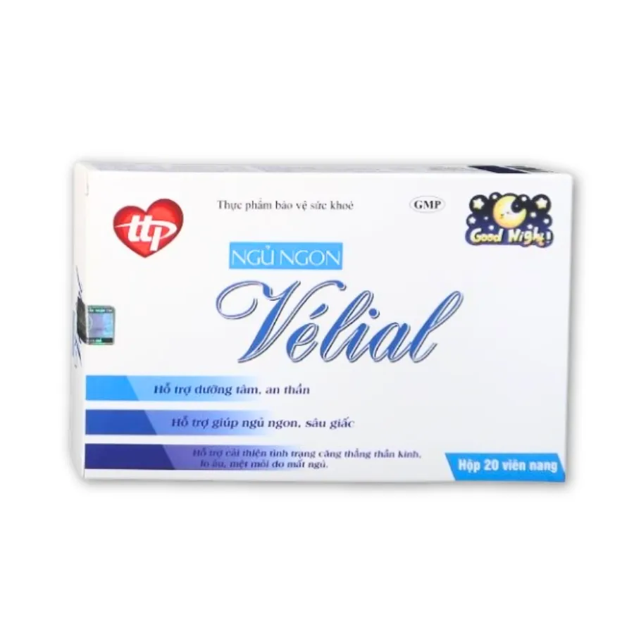 Ngủ Ngon Velial - Giúp an thần, dưỡng tâm, ngủ ngon hiệu quả (Hộp 20 viên)