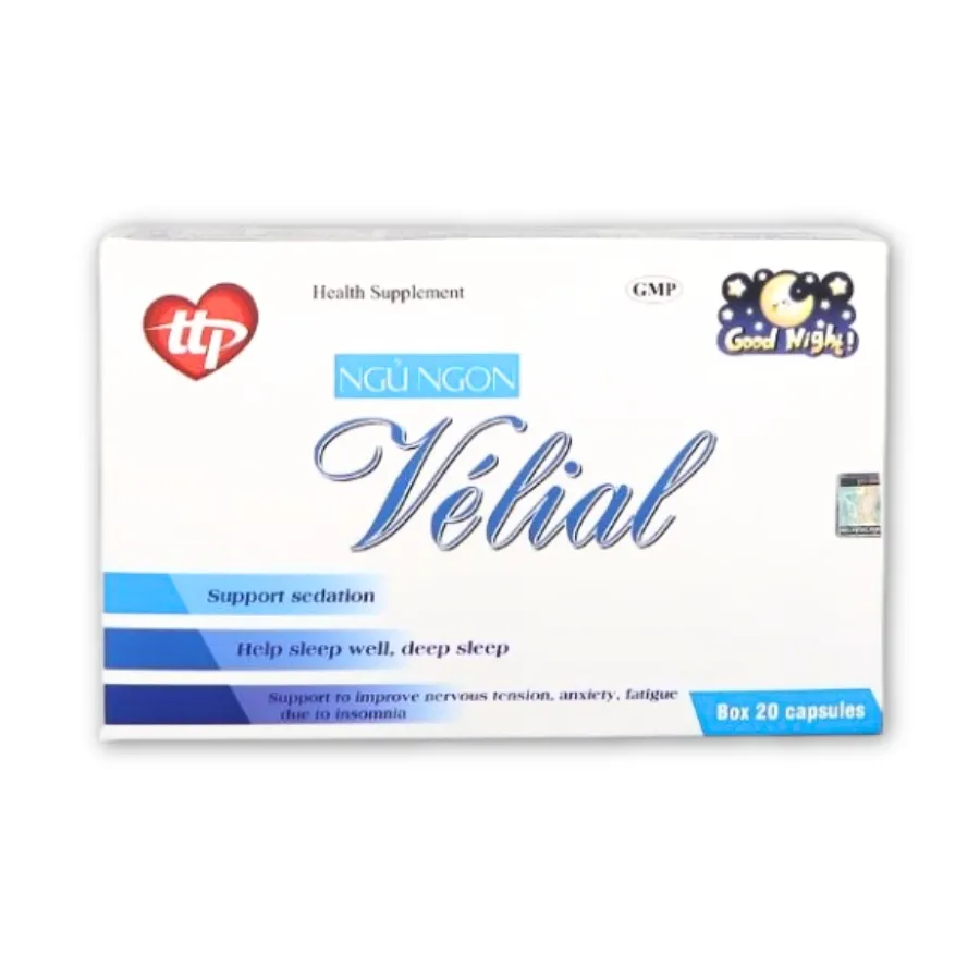 Ngủ Ngon Velial - Giúp an thần, dưỡng tâm, ngủ ngon hiệu quả (Hộp 20 viên) 2
