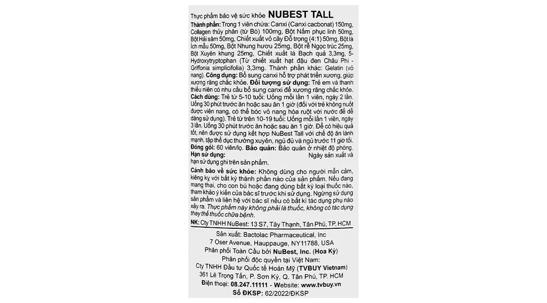 Nubest Tall lọ 60 viên 8