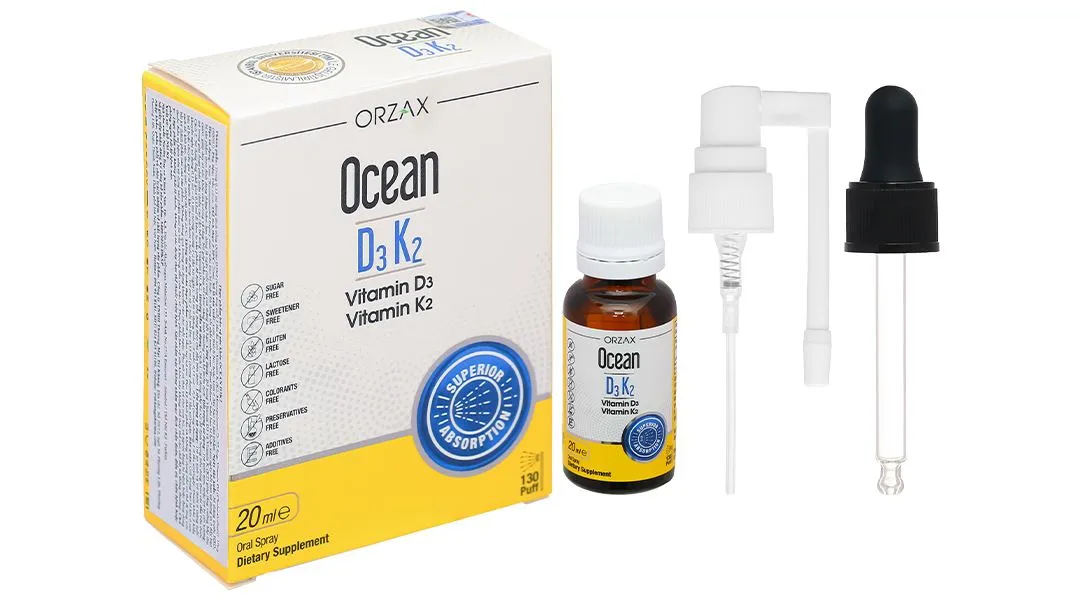 Ocean D3K2 hỗ trợ tăng cường hấp thu canxi chai 20ml 3