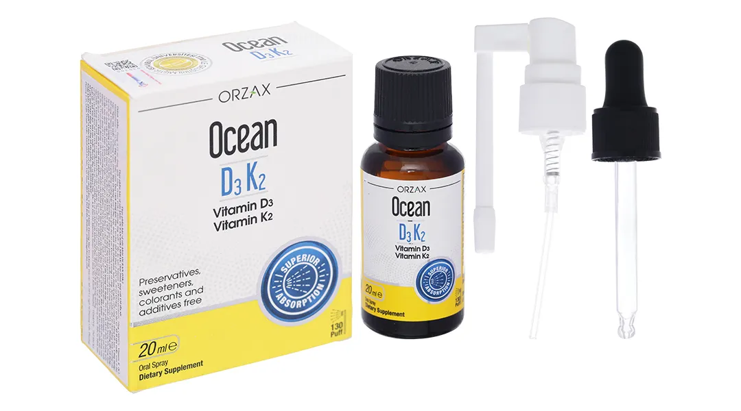 Ocean D3K2 hỗ trợ tăng cường hấp thu canxi chai 20ml 14