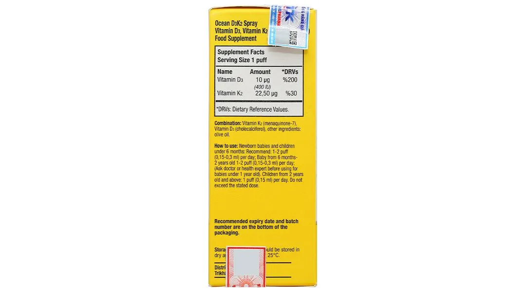 Ocean D3K2 hỗ trợ tăng cường hấp thu canxi chai 20ml 5