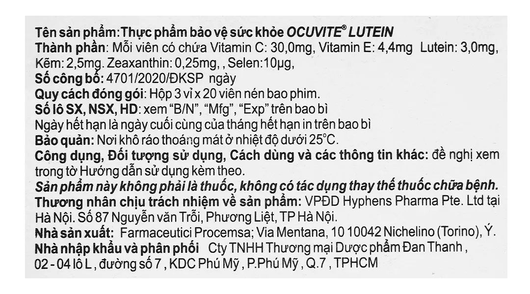 Ocuvite Lutein hộp 60 viên 7