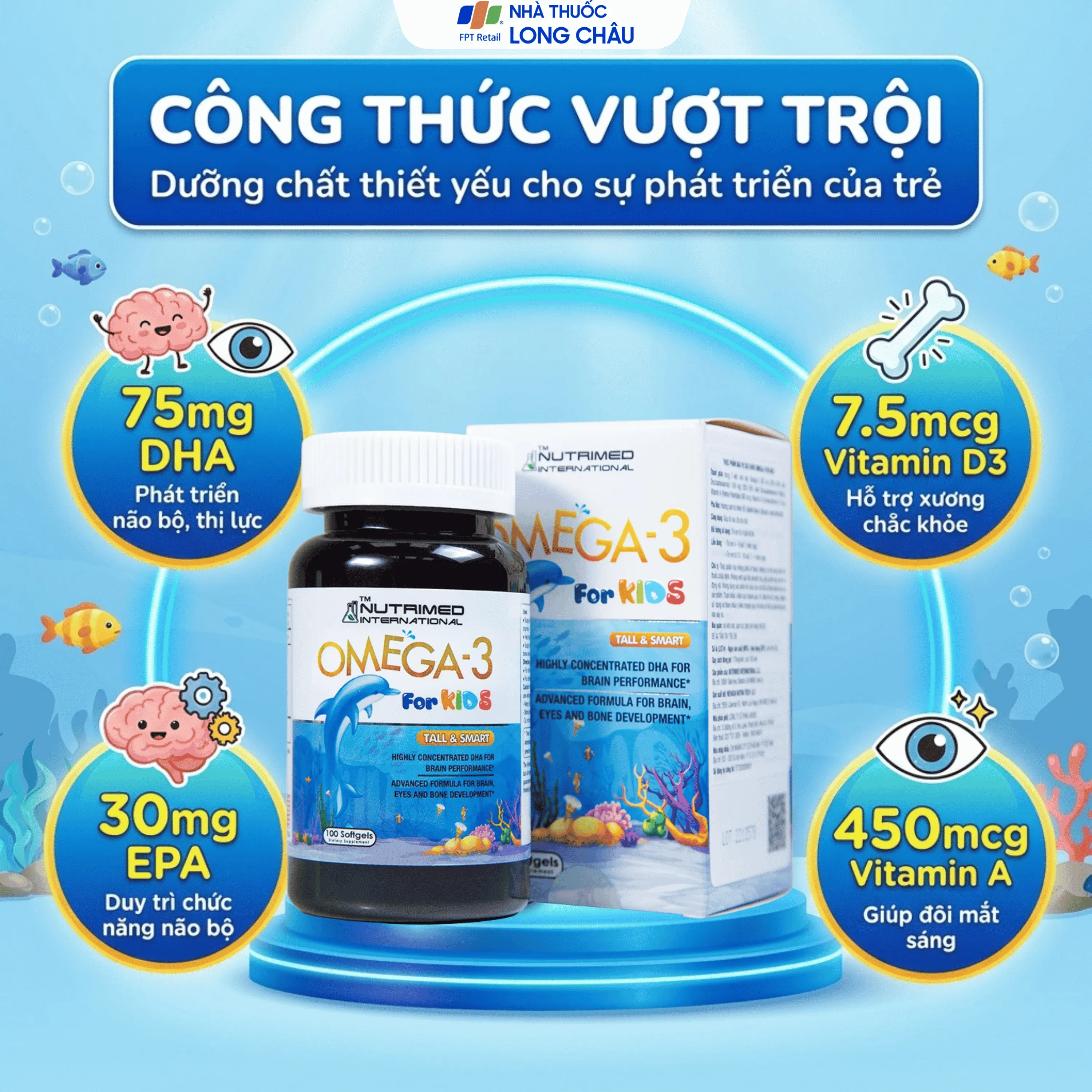 OMEGA-3 FOR KIDS 300MG NUTRIMED INTERNATIONAL 100V 3