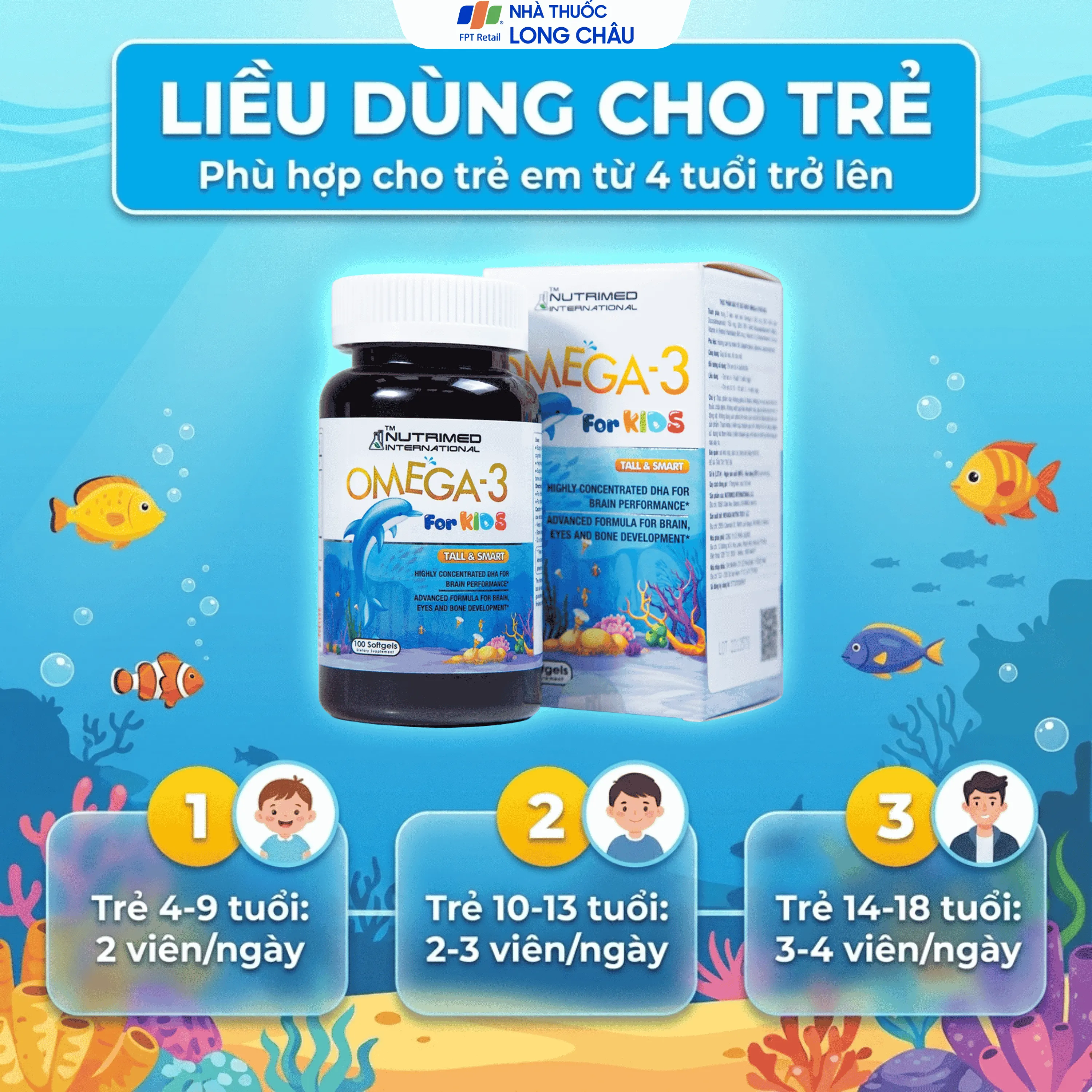 OMEGA-3 FOR KIDS 300MG NUTRIMED INTERNATIONAL 100V 5