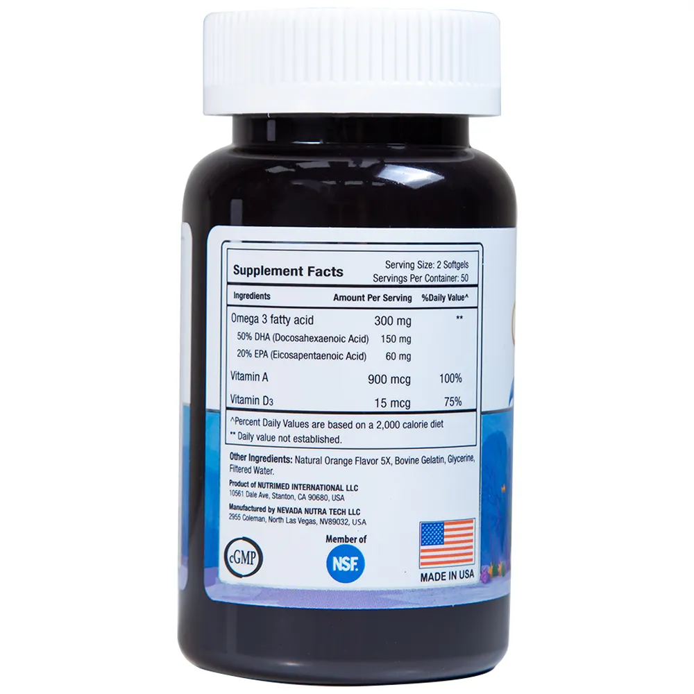 OMEGA-3 FOR KIDS 300MG NUTRIMED INTERNATIONAL 100V 8