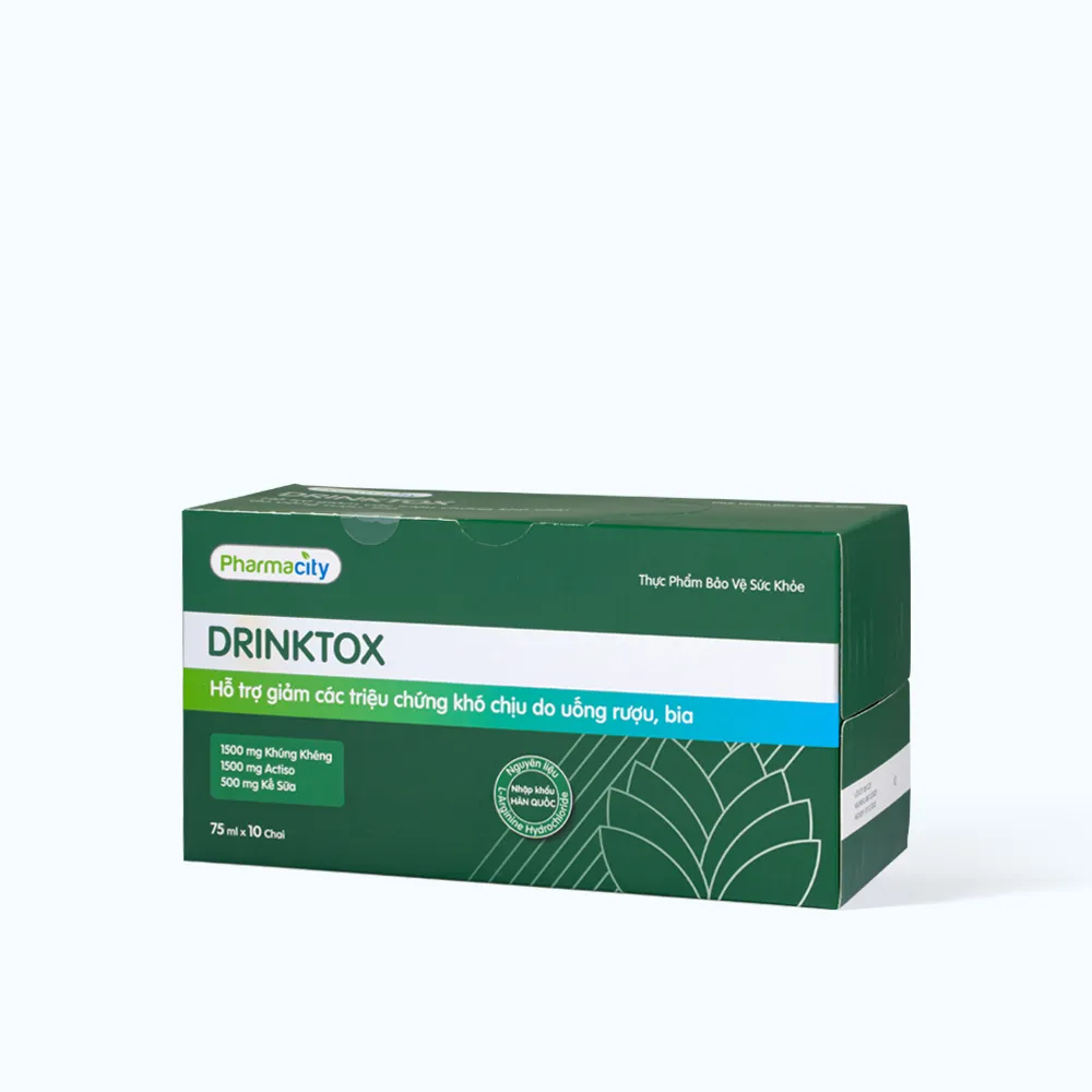 Pharmacity Drinktox hỗ trợ giảm khó chịu do uống rượu bia (10 chai x 75ml) 6