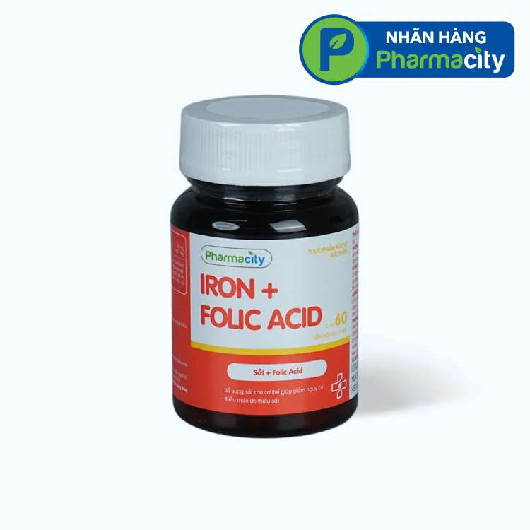 Pharmacity IRON + Folic Acid Pharmacity 60 viên hỗ trợ thiếu máu, bổ sung sắt 2