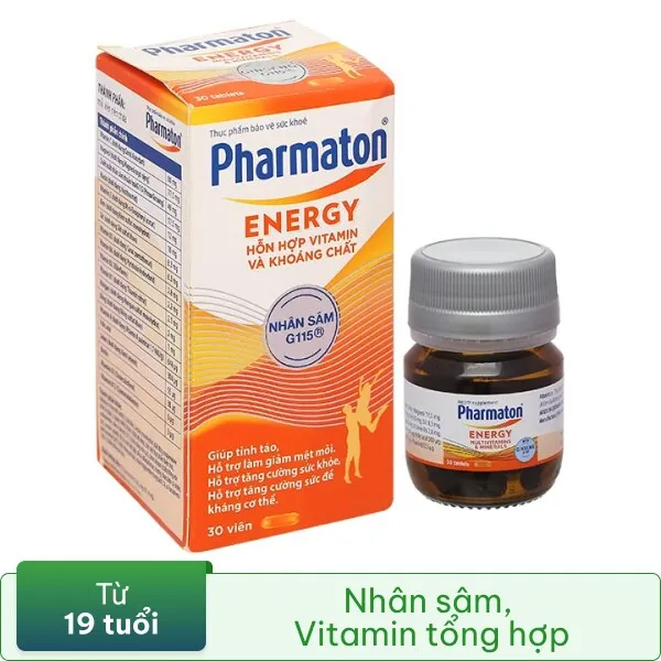 Pharmaton Energy hỗ trợ tăng cường sức khỏe, sức đề kháng lọ 30 viên