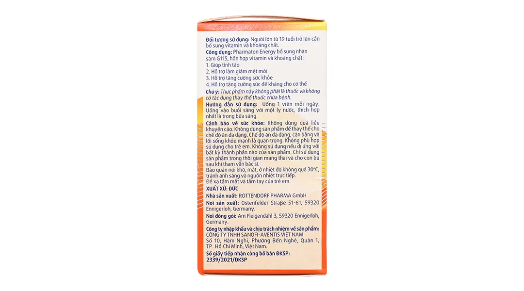 Pharmaton Energy hỗ trợ tăng cường sức khỏe, sức đề kháng lọ 30 viên 17