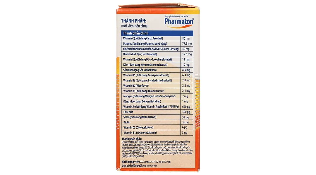 Pharmaton Energy hỗ trợ tăng cường sức khỏe, sức đề kháng lọ 30 viên 6