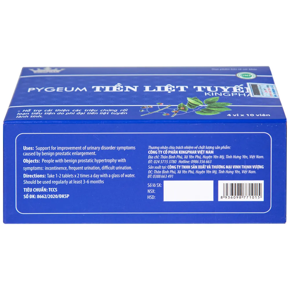 PYGEUM TIỀN LIỆT TUYẾN KINGPHAR 4X10 8
