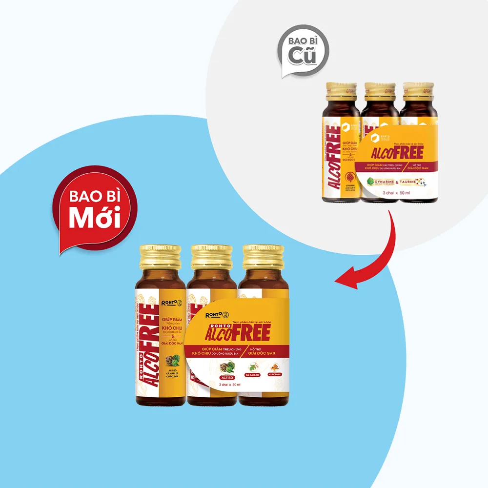 Rohto Alcofree giúp giải độc gan, giảm say rượu bia (Lốc 3 chai 50ml) 5