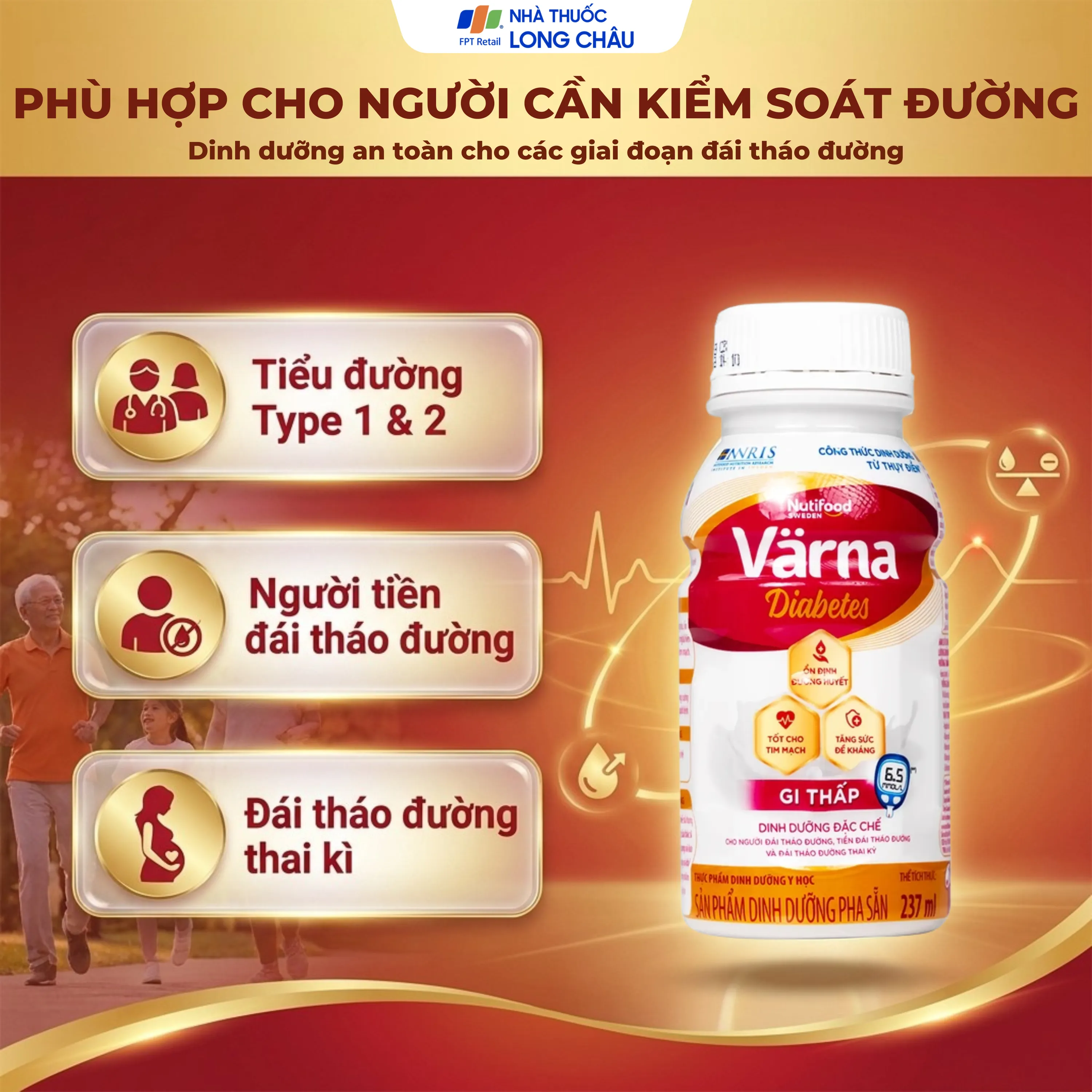 SỮA ỔN ĐỊNH ĐƯỜNG HUYẾT NUTIFOOD VARNA DIABETES 24 CHAI X 237ML 2