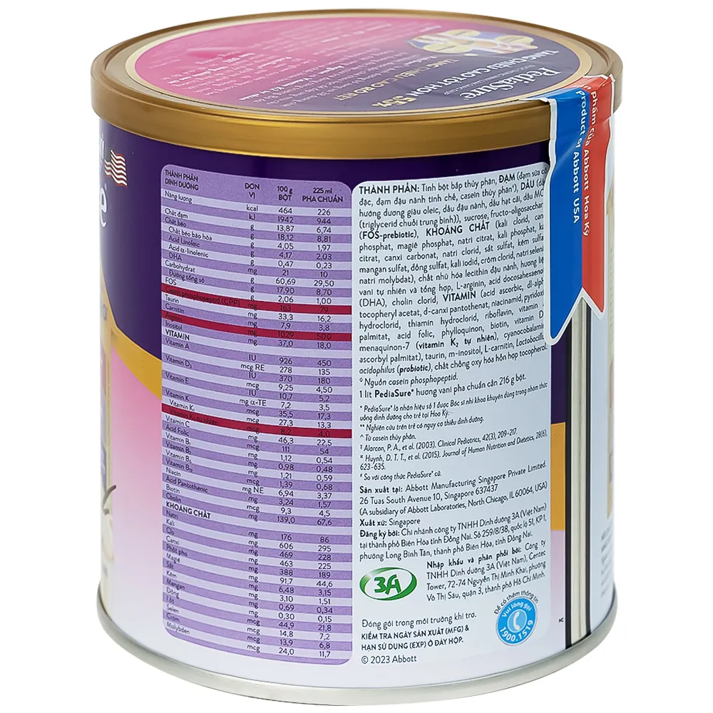 SỮA BỔ SUNG DINH DƯỠNG CHO BÉ TỪ 1-10 TUỔI PEDIASURE ABBOTT 800G 4