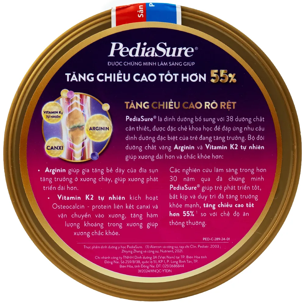 SỮA BỔ SUNG DINH DƯỠNG CHO BÉ TỪ 1-10 TUỔI PEDIASURE ABBOTT 800G 5