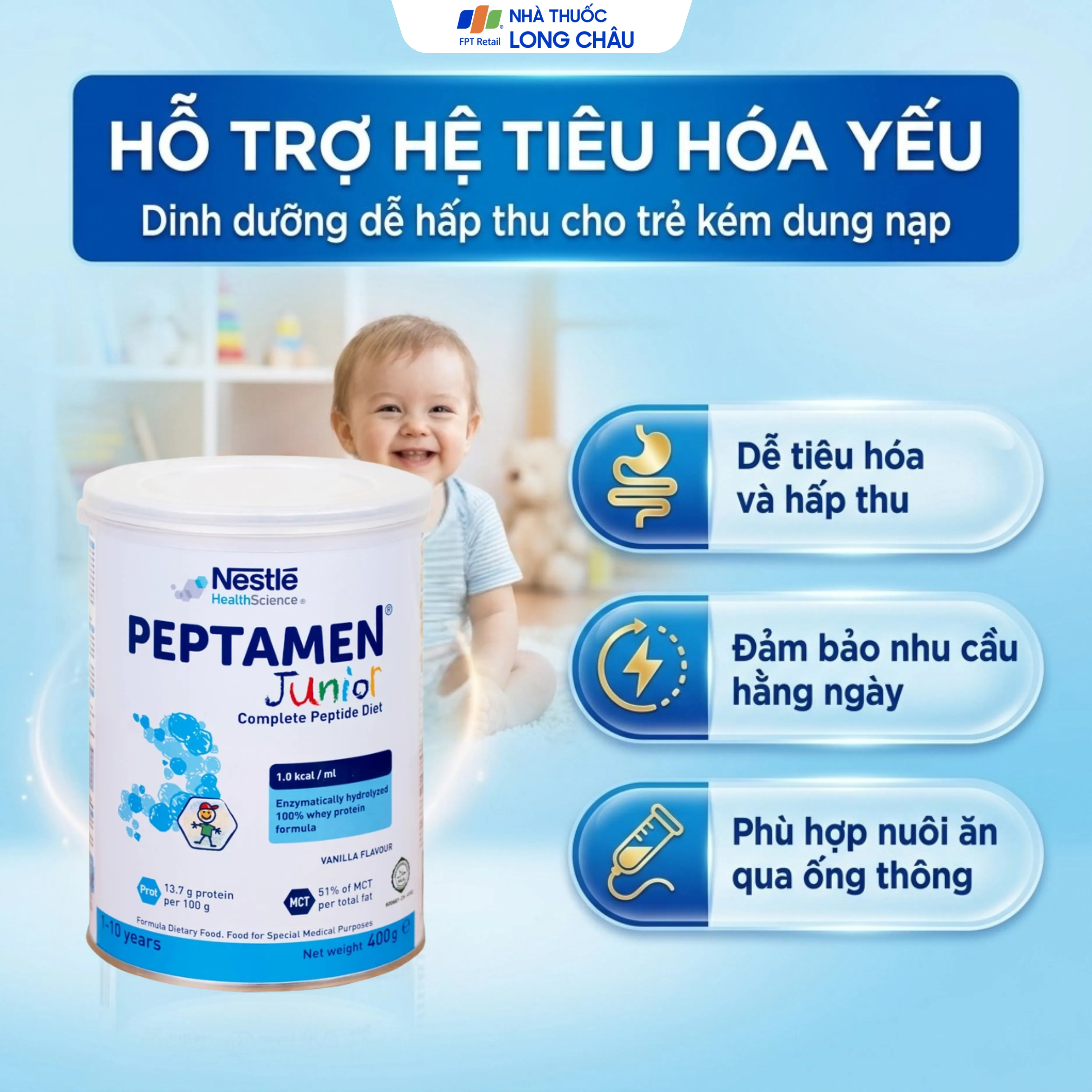 SỮA BỔ SUNG DINH DƯỠNG CHO BỆNH NHI PEPTAMEN JUNIOR NESTLE 400G 2