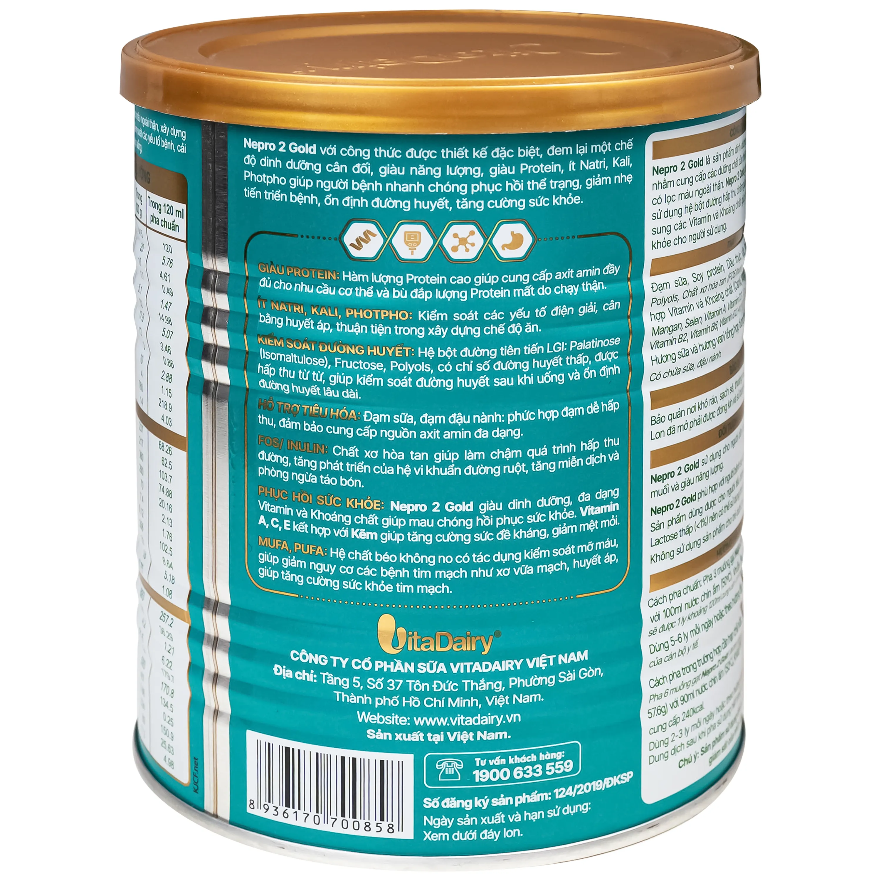 SỮA BỔ SUNG DINH DƯỠNG CHO NGƯỜI BỆNH SUY THẬN NEPRO 2 GOLD VITADAIRY 400G 6