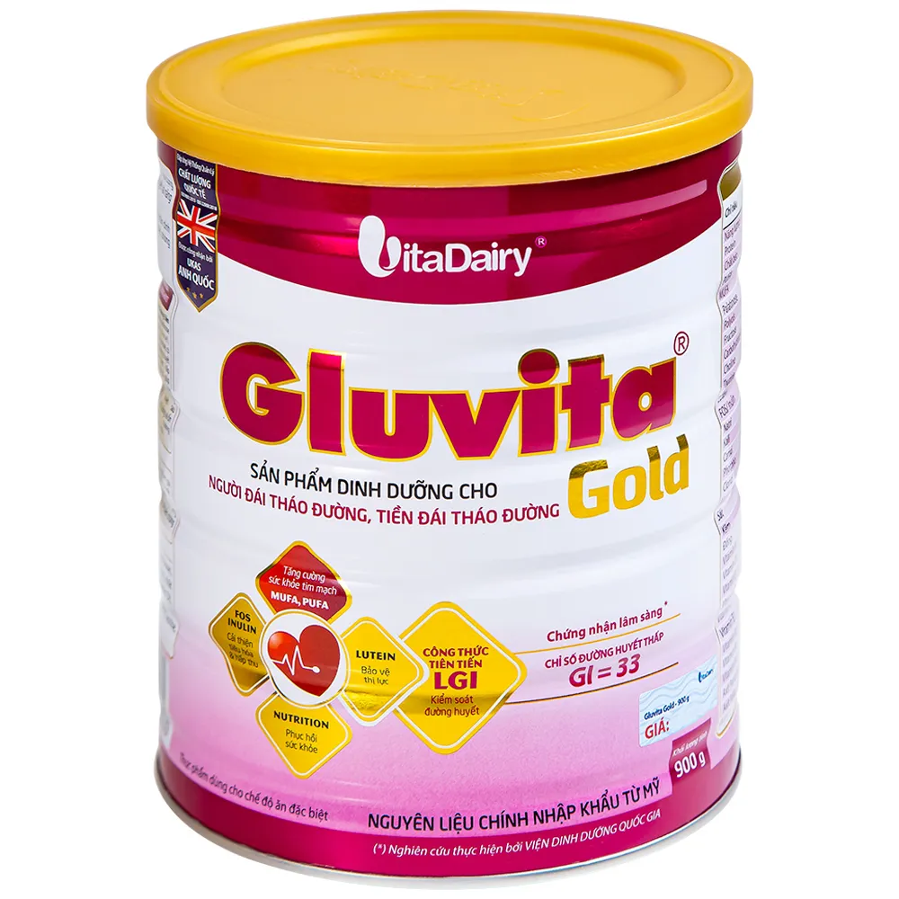 SỮA BỔ SUNG DINH DƯỠNG CHO NGƯỜI ĐÁI THÁO ĐƯỜNG GLUVITA GOLD VITADAIRY 900G
