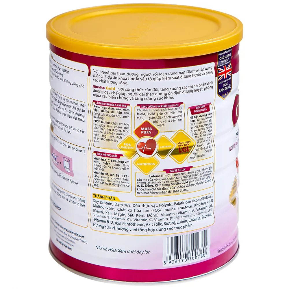 SỮA BỔ SUNG DINH DƯỠNG CHO NGƯỜI ĐÁI THÁO ĐƯỜNG GLUVITA GOLD VITADAIRY 900G 10