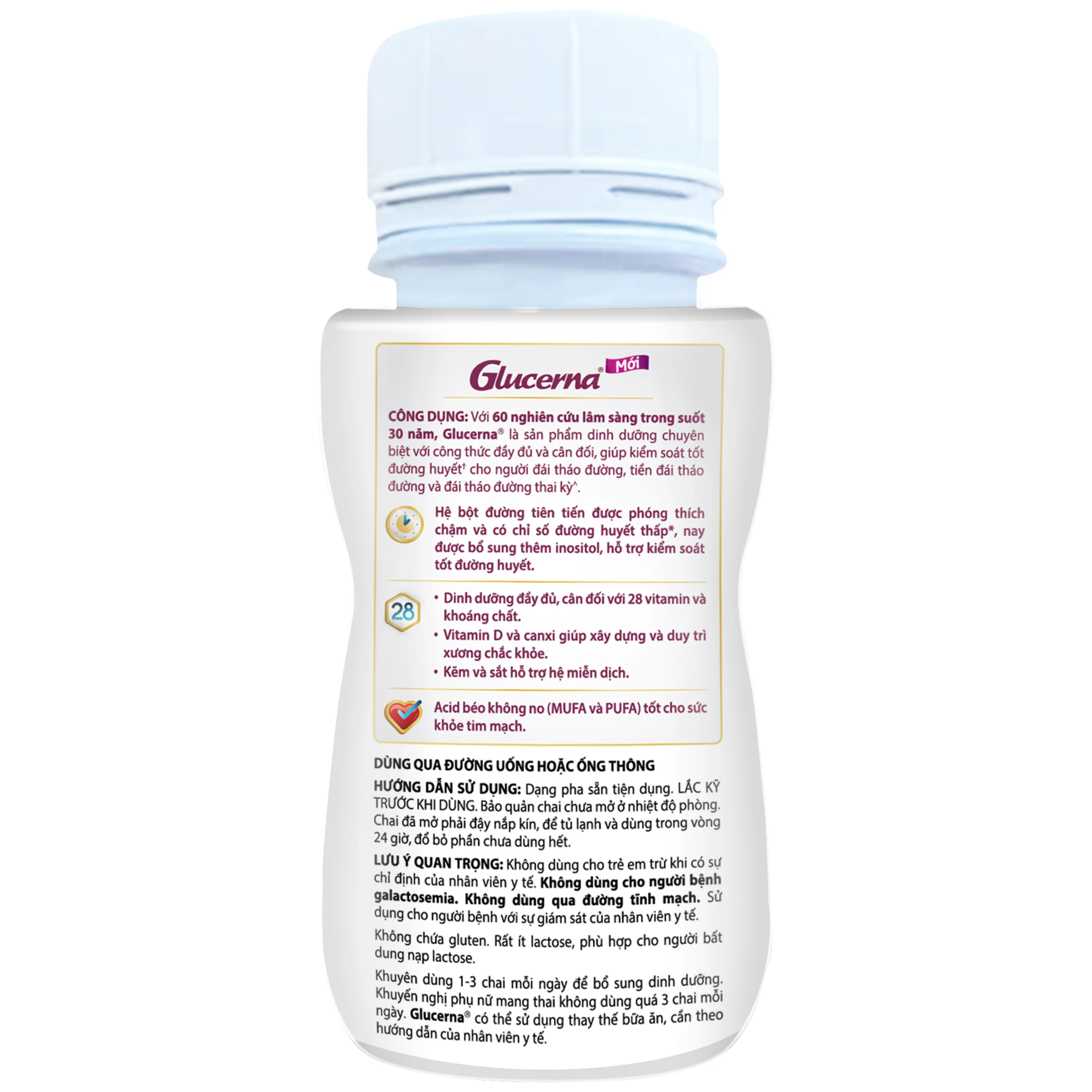 SỮA BỔ SUNG DINH DƯỠNG CHO NGƯỜI ĐÁI THÁO ĐƯỜNG GLUCERNA ABBOTT HƯƠNG VANI 220ML 1 LỐC X 6 CHAI 4