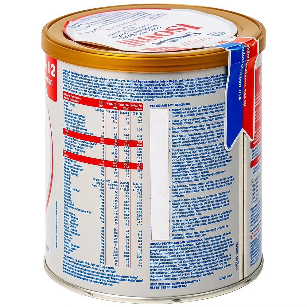 SỮA BỔ SUNG DINH DƯỠNG CHO TRẺ 0 - 12 THÁNG SIMILAC ISOMIL ABBOTT 400G 9