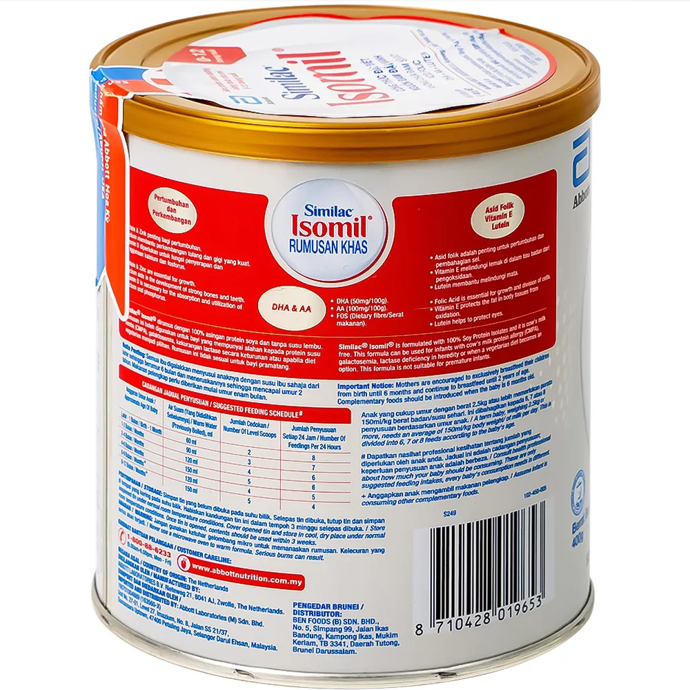 SỮA BỔ SUNG DINH DƯỠNG CHO TRẺ 0 - 12 THÁNG SIMILAC ISOMIL ABBOTT 400G 10