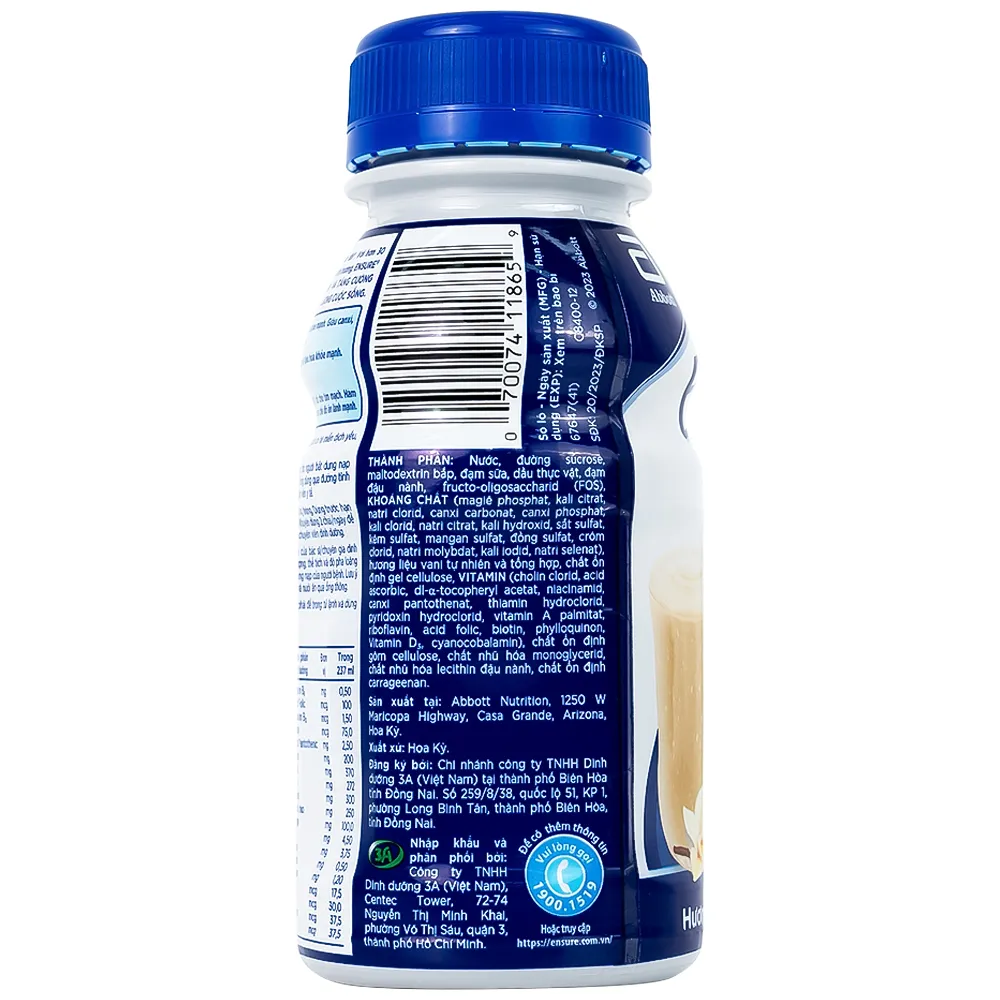 SỮA BỔ SUNG DINH DƯỠNG ENSURE VANI ABBOTT 24 CHAI X 237ML 4