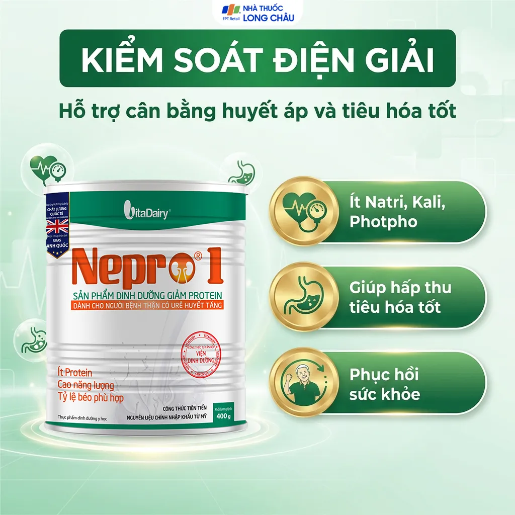 SỮA BỔ SUNG DINH DƯỠNG GIẢM PROTEIN CHO NGƯỜI BỆNH THẬN NEPRO 1 VITADAIRY 400G 3
