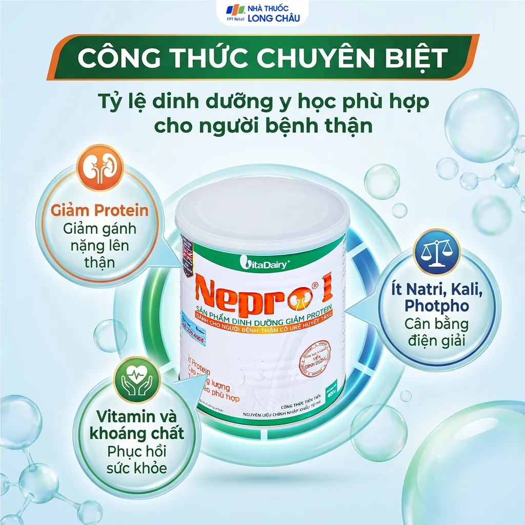 SỮA BỔ SUNG DINH DƯỠNG GIẢM PROTEIN CHO NGƯỜI BỆNH THẬN NEPRO 1 VITADAIRY 400G 4