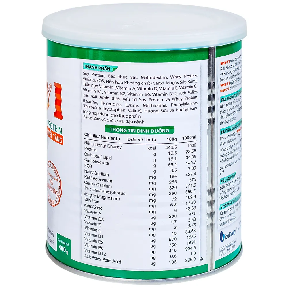 SỮA BỔ SUNG DINH DƯỠNG GIẢM PROTEIN CHO NGƯỜI BỆNH THẬN NEPRO 1 VITADAIRY 400G 6