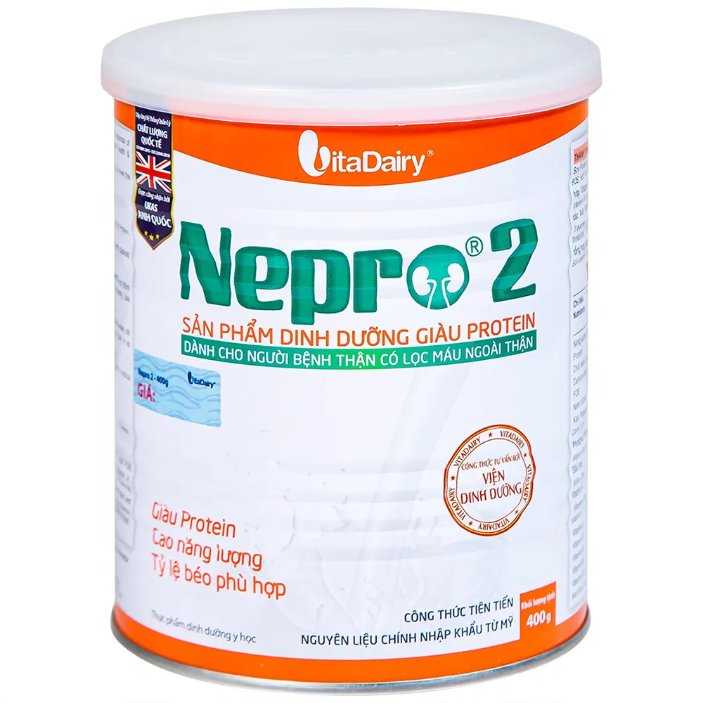 SỮA BỔ SUNG DINH DƯỠNG GIÀU PROTEIN CHO NGƯỜI BỆNH THẬN NEPRO 2 VITADAIRY 400G