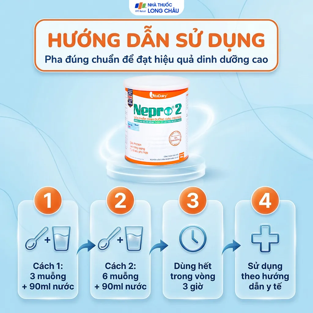SỮA BỔ SUNG DINH DƯỠNG GIÀU PROTEIN CHO NGƯỜI BỆNH THẬN NEPRO 2 VITADAIRY 400G 5