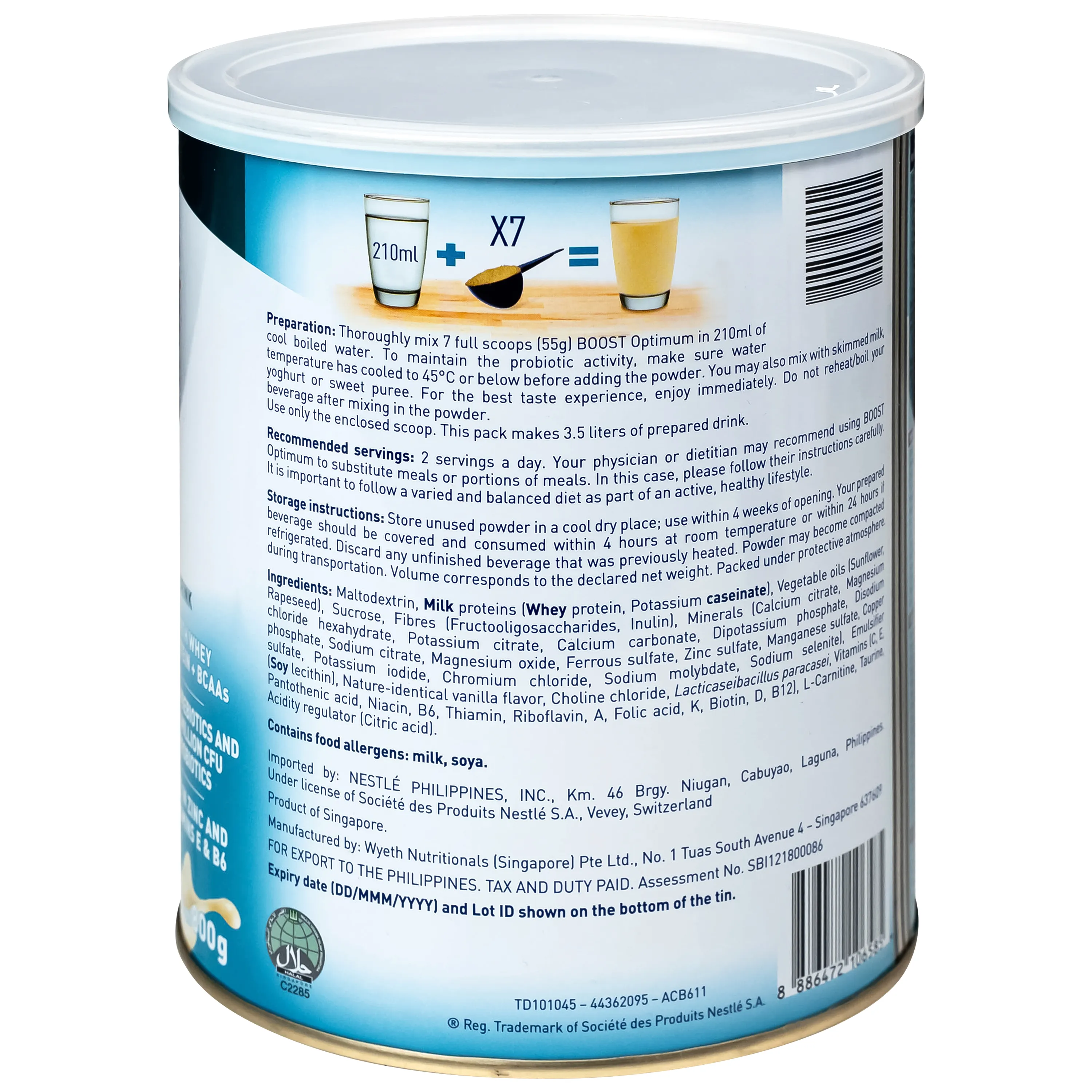 SỮA BỔ SUNG VITAMIN KHOÁNG CHẤT BOOST OPTIMUM NESTLÉ 800G 6