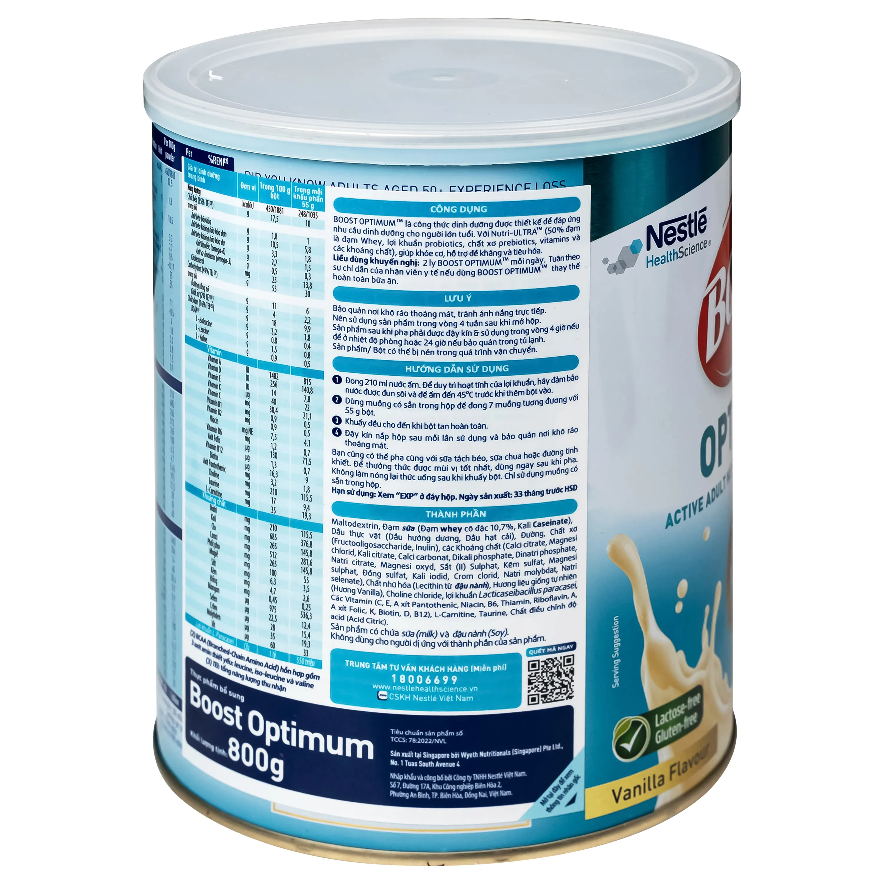 SỮA BỔ SUNG VITAMIN KHOÁNG CHẤT BOOST OPTIMUM NESTLÉ 800G 8