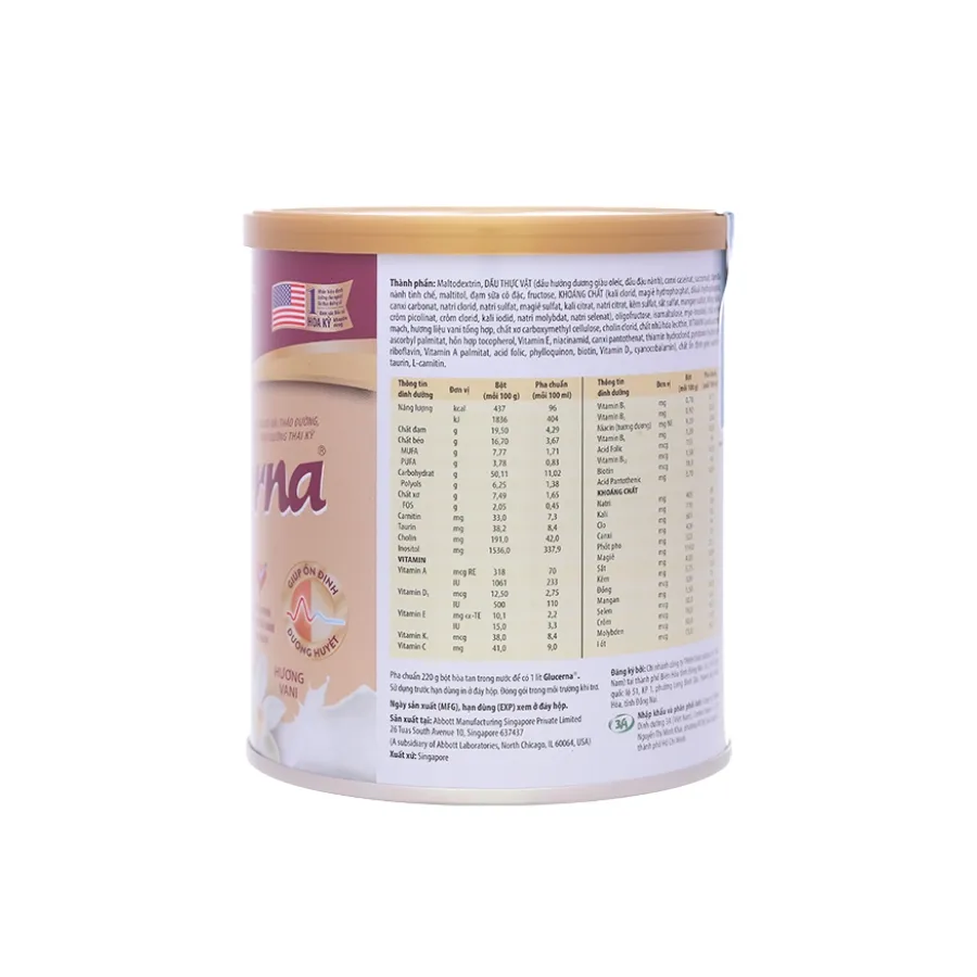 Sữa bột Abbott Glucerna bổ sung vitamin, khoáng chất cho người tiểu đường (800g) 3