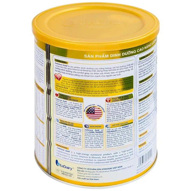Sữa bột CaloSure gold Vitadairy ít đường, tăng cường sức khỏe tim mạch, hồi phục sức khỏe (400g) 4